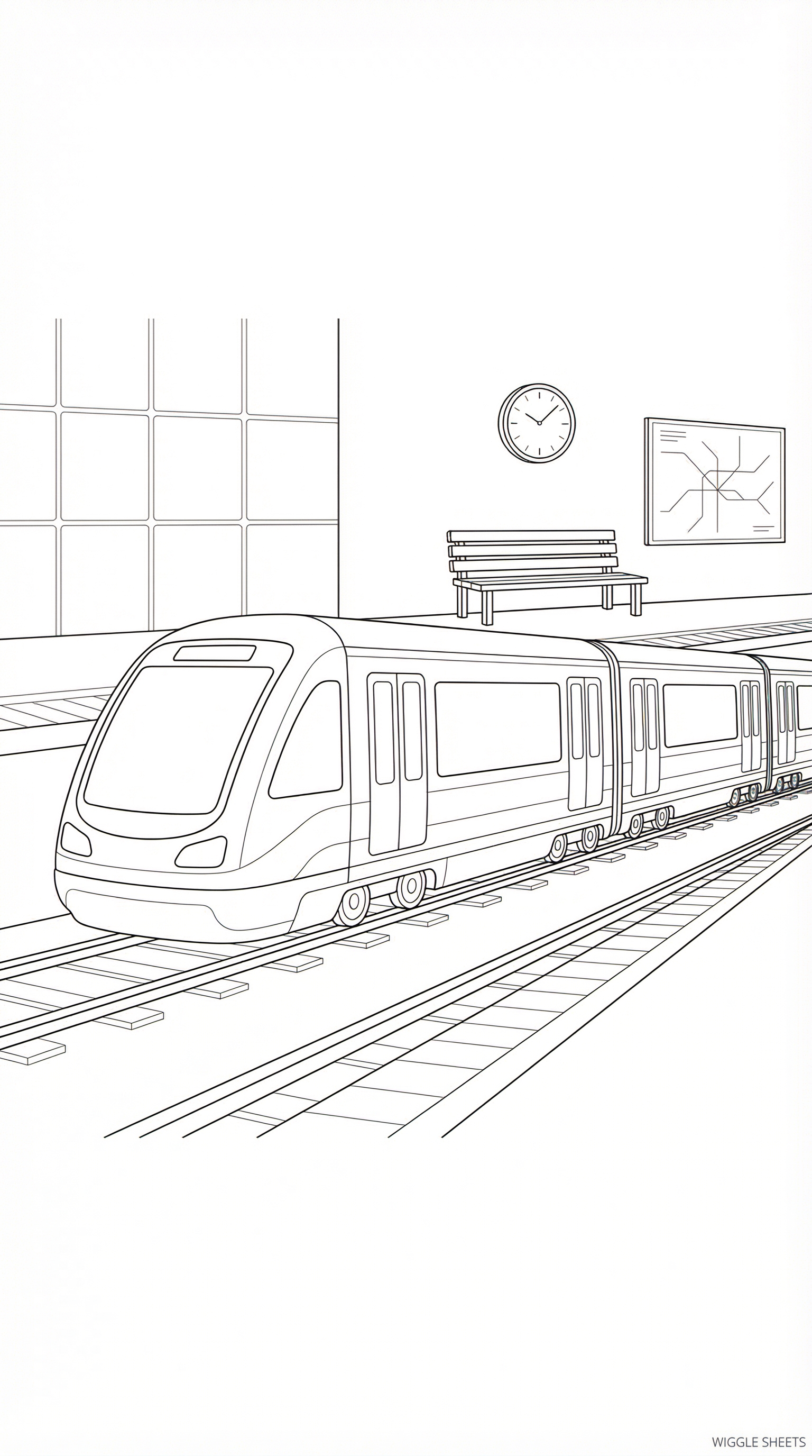 Metro Journey Coloring Page